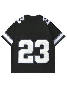 Camiseta de fútbol de malla 100% algodón, corte holgado para hombre, estampada, estilo jersey de fútbol. - Product Image 2