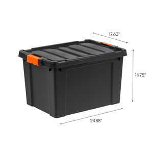19 Galones Contenedores de Almacenamiento de Plástico Resistente con Tapas Encajables, Cajas Apilables - Product Image 2