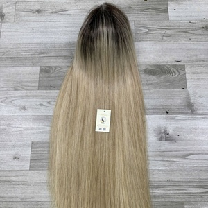 Perruques en cheveux humains ondulés vietnamiens lisses sans colle avec mèches, pour femmes noires, frontales en dentelle HD 13x6, vente en gros - Product Image 6
