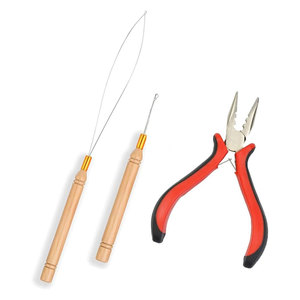 Kit d'outils professionnel pour extensions de cheveux : Mini-pince à cheveux à 3 trous avec aiguille de micro-tirage et anneaux de boucle pour cheveux - Product Image 1