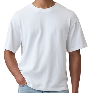 Camiseta de algodón de corte holgado para hombre, de peso pesado, lisa, para impresión personalizada, fabricante de ropa OEM ODM, proveedor mayorista, camisetas holgadas premium - Product Image 2