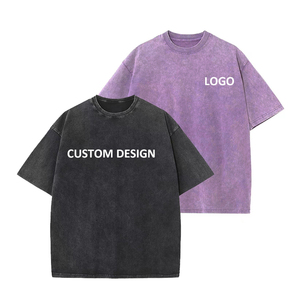T-shirt surdimensionné pour homme, délavé à l'acide, manches courtes, col rond, style streetwear, imprimé lettres, design personnalisé - Product Image 6