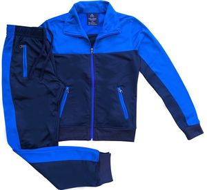 Survêtements de football personnalisés OEM pour hommes, en polyester et élasthanne, veste zippée, pantalon de jogging, ensemble de sport unisexe, printemps - Product Image 3