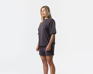 T-shirt à manches courtes col rond pour femme, couleur marron, coupe classique, style décontracté, tissu jersey 100% coton, à porter toute l'année - Product Image 5