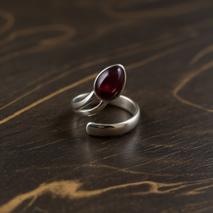 Adjustable 4.0 Grams Natural <b>Garnet</b> Fashion <b>Ring</b> - Product Image 3