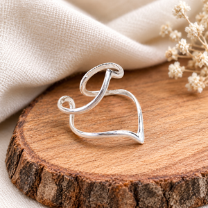 Open Heart Stainless Steel <b>Ring</b> silver Plated Minimalist Geometric Fine <b>Ring</b> for Wedding Engagement Giftv 925 Sterling Silver - Product Image 5