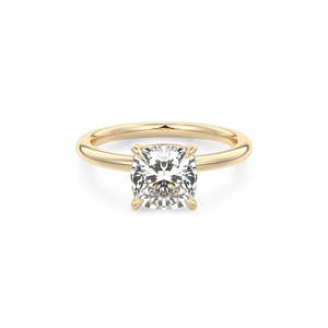 Cushion Cut Lab Grown Diamond Engagement <b>Ring</b> Solitaire Gold <b>Ring</b> Minimalist Bridal <b>Ring</b> Women Fine Jewelry - Product Image 1
