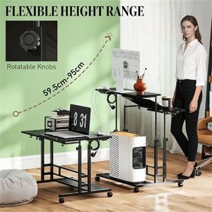 Scrivania Nera per Computer da Ufficio e Studio per Uso in Spazi Verticali - Product Image 3