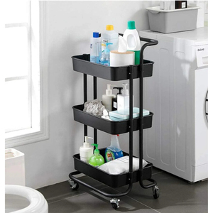 Handmade Black Metal Three Layer Spice Rack <b>Standing</b> Type Kitchen Storage <b>Shelf</b> Durable Modern Design Storage <b>Shelves</b> - Product Image 3