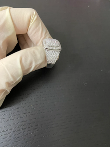 Iced Out Square <b>Ring</b> Hip Hop Diamond <b>Statement</b> <b>Ring</b> Luxury Bling Jewelry For Men Women - Product Image 5