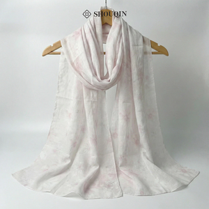 Shouqin Ayliz Elegant Anti-Wrinkle Printed Floral <b>Square</b> Voal Scarf Laser Cut Muslim Women Headwear <b>Hijab</b> Wholesale - Product Image 5