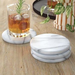 Sous-verre de restaurant, sous-verre pour boissons, sous-verre en marbre fait main, sous-verre en marbre poli, sous-verre antidérapant - Product Image 3
