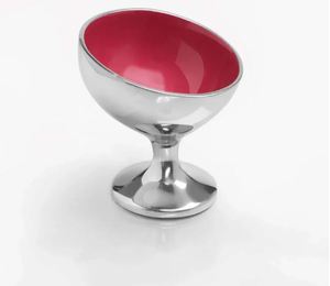 Moderno Cuenco Decorativo Inclinado de Metal Plateado con Esmalte Rojo, Plato Creativo para Dulces y Frutos Secos para Decoración de Fiestas - Product Image 3