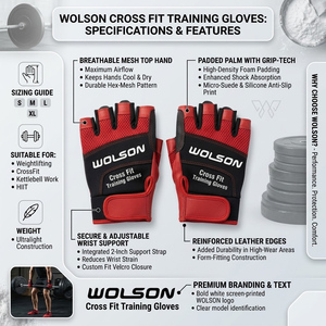 Gants d'exercice demi-doigts respirants de qualité supérieure avec support de préhension pour la musculation, l'entraînement, le fitness et les séances de gym quotidiennes. - Product Image 2