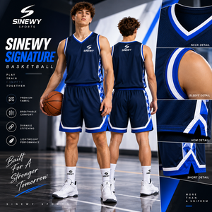 Ensemble short et maillot de basket pour homme SINEWY, col en V, sans manches, imprimé géométrique sublimé, tissu respirant, vêtements de sport - Product Image 6