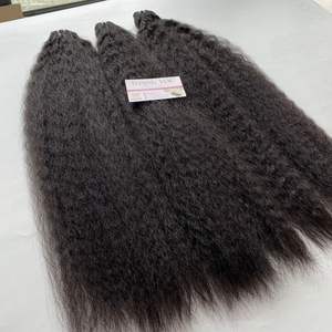 Tendance Cheveux Crépus Yaki Droit En Noir Naturel Extensions De Cheveux Humains Bruts Pour Les Femmes De Beauté - Product Image 4