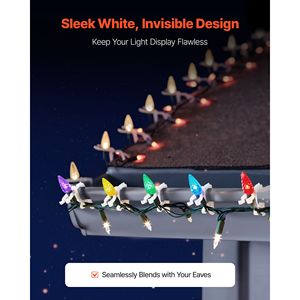 Confezione da 200 Clip Impermeabili per Luci Natalizie, Ganci per Illuminazione Esterna per Tegole e Grondaie, Decorazioni C3 C4 - Product Image 6