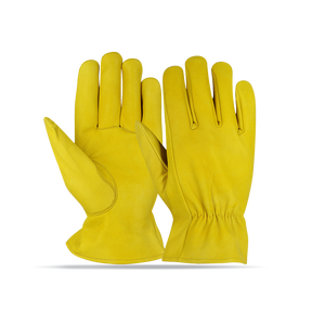 Gants de travail en cuir, paume orange, pointes des doigts antidérapantes, bracelet élastique, résistants à la chaleur, antistatiques, imperméables, gants de sécurité - Product Image 4