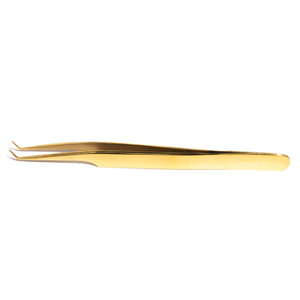 Gold Plated Precision Eyelash Tweezers Smooth Tip For Lash Extension - Product Image 3