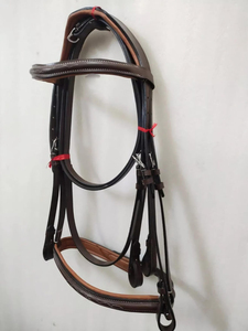 Équipement équestre sur mesure en cuir véritable, cousu fantaisie, pour bridons de polo, rênes et tourières anglaises, offrant un confort élevé, prix de gros - Product Image 1