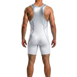 Premium Quality Solid White Wrestling Singlet Printed Spandex Bodysuit Training Wear Breathable Quick Dry Wrestling Singlets - Product Image 2