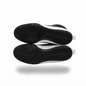 Chaussures de boxe montantes blanches et noires en mesh respirant à lacets pour hommes - Product Image 5