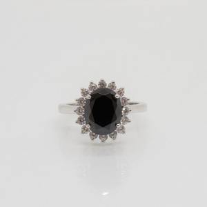 Bague en saphir noir en argent sterling, bague en pierre précieuse foncée, bijou élégant, cadeau pour femme, style vintage - Product Image 3