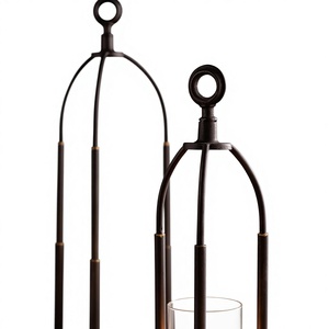 Farol de Hierro para Interiores, Decoración de Hogar de Lujo, Pequeño Portavelas Colgante de Metal - Product Image 2
