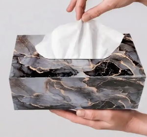 Boîte à mouchoirs en bois très décorative imprimée de longues boîtes de serviettes en tissu multi-utiles - Product Image 2