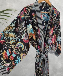 <b>Women</b> Floral Cotton Kimono <b>Robe</b> Soft Lightweight Bathrobe Lounge Wear Summer - Product Image 3