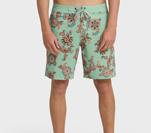 Short de surf pour homme en polyester/coton, séchage rapide, avec cordon de serrage, taille mi-haute, pour la plage et la natation - Product Image 1