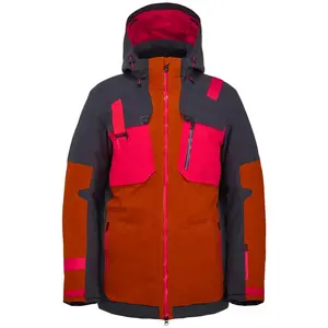 Kustom jaket Ski tahan air pria, jaket Windbreaker luar ruangan dengan ritsleting, Set pakaian salju bernapas