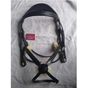 Brida mexicana de excelente calidad para caballos, incluye banda decorativa para la nariz y banda para la frente de diamantes de imitación, producto de cuero Premium - Product Image 2