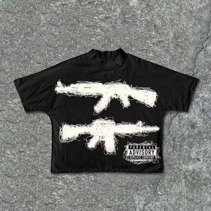 T-shirts courts personnalisés en polyester/coton avec motifs Need Peace pour hommes, style Y2K, manches courtes, coupe classique, respirants, pour l'été - Product Image 1