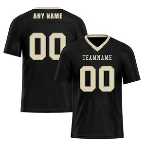 Camiseta de Fútbol Americano Personalizada, Negra, Cuello en V, Sublimada, Absorbente de Humedad, con Nombre y Número del Equipo, para Hombre, Manga Corta, Adulto - Product Image 4