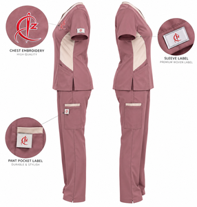 Ensemble d'uniformes infirmiers en tissu tissé polyester/coton de haute qualité, unisexe, service OEM/ODM, blouses d'hôpital, couleurs et tailles personnalisées - Product Image 4