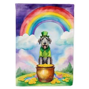 Irish Wolfhound St Patrick's Day Garden Flag Boîte aux lettres multicolore Bannière de cour décorative pour Patio Artwork pour parterres de fleurs Cour - Product Image 1