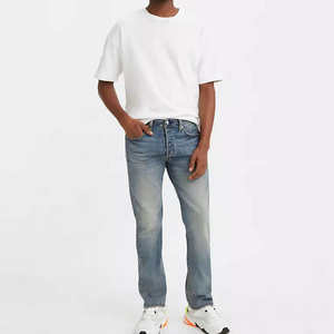 Jean en denim pour homme, style raffiné, coupe droite, délavé, taille mi-haute, respirant, déchiré et vieilli, qualité supérieure, vente en gros - Product Image 4