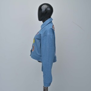 Customized <b>Ladies</b> Outdoor Mandarin Collar Washed Women Winter Coat Jeans Breathable Custom High Quality Snowboard Denim <b>Jacket</b> - Product Image 3
