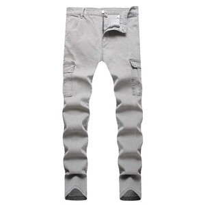 Servicio OEM al por mayor: Pantalones vaqueros de algodón y elastano para hombre, personalizados, de invierno, lisos, desgastados, estilo casual urbano, lavados y bordados. - Product Image 1