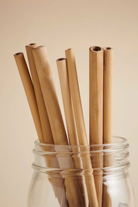 Pailles en bambou naturel biodégradables, écologiques, durables, diamètre 8 mm/12 mm, longueur 200 mm, jetables, pour cocktails et boissons - Product Image 5