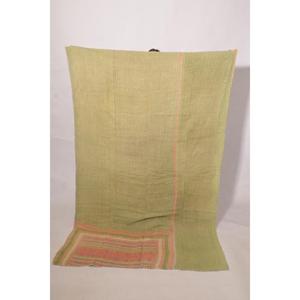 Cotton Kantha Bedspread <b>Handmade</b> Gudri <b>Quilt</b> Reversible Vintage Throw Blanket Indian Home Decor - Product Image 3