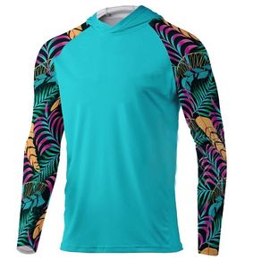 Chemise de pêche à manches longues à capuche pour homme, taille plus, UPF 50, séchage rapide, polyester/coton, manches raglan, vêtements d'extérieur - Product Image 1