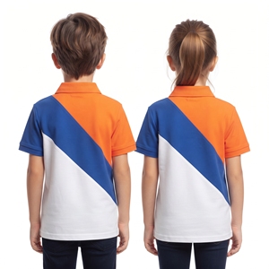 Camiseta Polo Infantil con Bloques de Color Geométricos, Unisex, Informal, de Manga Corta, Tres Colores, Ropa Infantil al por Mayor - Product Image 6