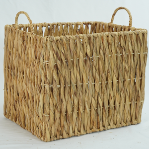 ตะกร้าสานมือทนทานสำหรับใส่ของในบ้านและสวนตะกร้าใส่ของลายผักตบชวา - Product Image 2