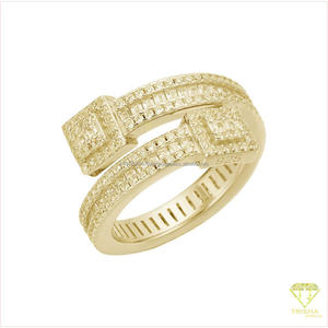 Anillo Abierto de Lujo de Plata 925 con Diamantes Cultivados en Laboratorio, Estilo Iced, Joyería de Moda para Compradores Mayoristas - Product Image 4
