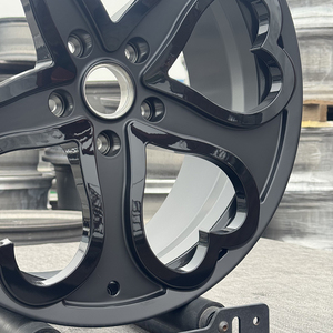 Velg Mobil Penumpang Bentuk Hati Hitam Kustom 5X112 5X127 19 20 21 Inch Alloy Forged untuk Upgrade Mobil BMW Audi Jeep - Product Image 4
