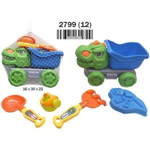 Set da gioco 4 pezzi di giocattoli da spiaggia con pala, stampo e secchiello per giocare con la sabbia, 2-4 anni, borsa a rete - Product Image 1