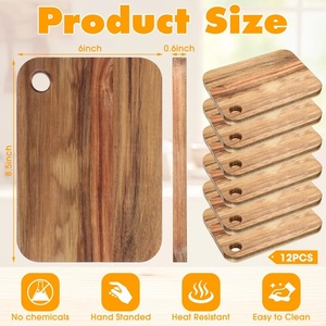 Tabla de Cortar de Madera de Acacia, Diseño Natural Grueso y Duradero, Superficie Apta para Cuchillos, Fácil de Guardar para Cortar y Servir Diariamente - Product Image 6