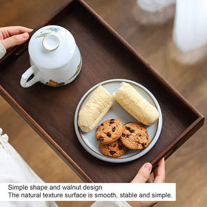 Bandeja Decorativa de Madera de Teca Sólida con Acabado Elegante y Diseño Rústico, con Asa, para Servir Té, Bocadillos, Desayuno, Uso en el Hogar, Cocina, Mesa de Centro - Product Image 5